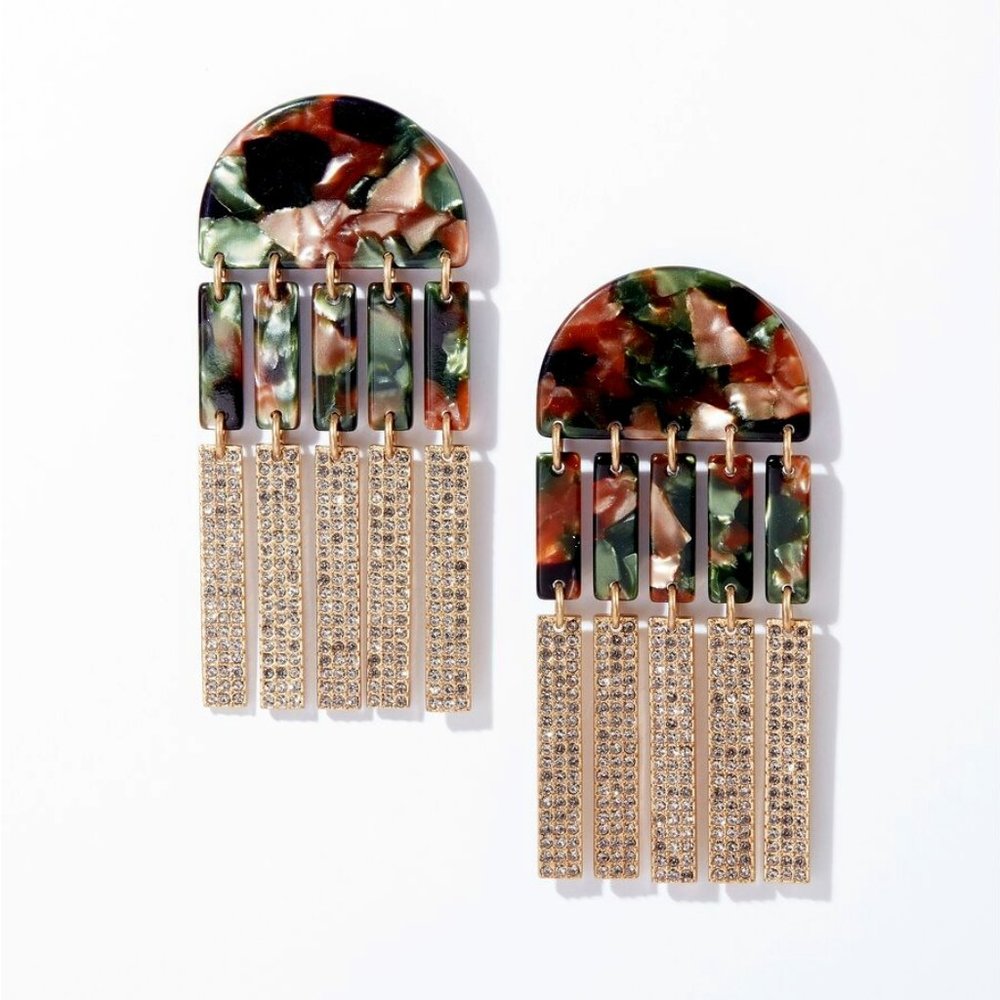 New in Box India Hicks Camo Drop Earrings
